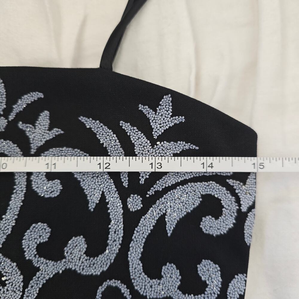 Vintage Roberta Y2K Beaded Black Midi Slip Dress Gown Size S Formal Whimsigoth - Picture 7 of 7